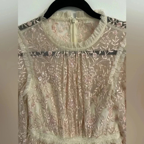 Needle & Thread Whitehorn Mini Dress Size 2 Beaded And Embroidered Floral - Picture 5 of 9